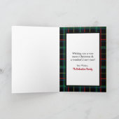 シーズンズグリーティングタータンチェックプレイドクリスマスツリー シーズンカード (内部)