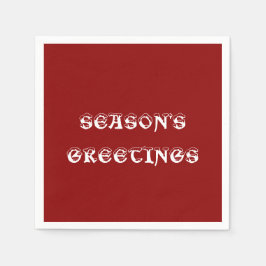 シーズンズグリーティングダークレッドペーパーナプキン スタンダードカクテルナプキン
