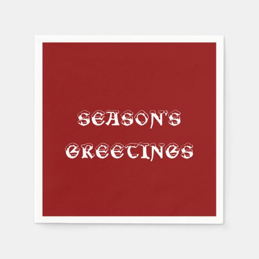 シーズンズグリーティングダークレッドペーパーナプキン スタンダードカクテルナプキン (正面)