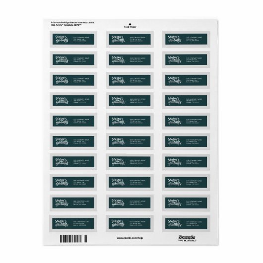 シーズンズグリーティングハンターグリーンホワイトビジネス ラベル (フルシート)