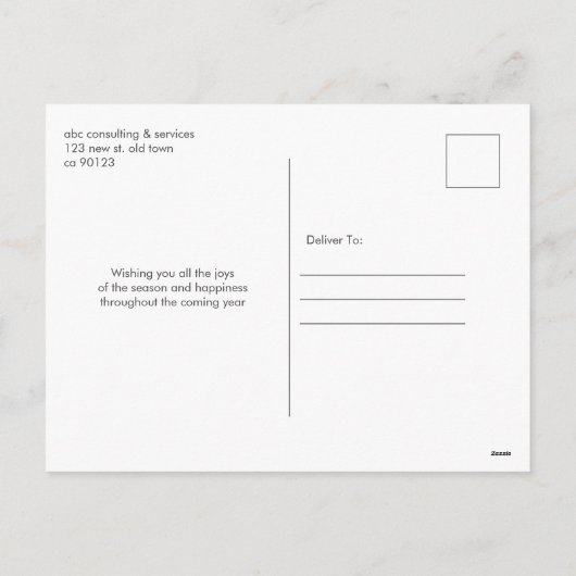 シーズンズグリーティングビジネスホリデーポストカード シーズンポストカード (裏面)