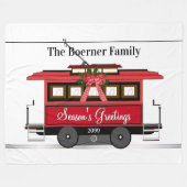 シーズンズグリーティングファミリートラムトロリーストリートカー フリースブランケット (正面(横))