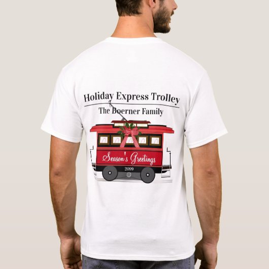 シーズンズグリーティングファミリートラムトロリーストリートカー Tシャツ (裏面)