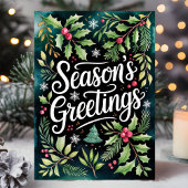 シーズンズグリーティングフェスティバル水彩クリスマス シーズンカード