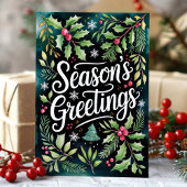 シーズンズグリーティングフェスティバル水彩クリスマス シーズンカード