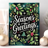 シーズンズグリーティングフェスティバル水彩クリスマス シーズンカード