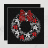 シーズンズグリーティングブラックウィズシルバーリース シーズンカード (正面/裏面)