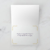 シーズンズグリーティングホリデーカード | 紫のフェイク金ゴールド シーズンカード (内部)