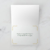 シーズンズグリーティングホリデーカード |緑、フェイク金ゴールド シーズンカード (内部)