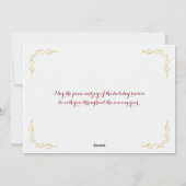 シーズンズグリーティングホリデーカード | 赤、フェイク金ゴールド シーズンカード (裏面)