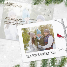 シーズンズグリーティングホリデーツーフォトレッド（鳥）ショウジョウコウカンチョウ シーズンポストカード