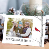 シーズンズグリーティングホリデーツーフォトレッド（鳥）ショウジョウコウカンチョウ シーズンポストカード