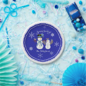 シーズンズグリーティングホリデーパーティー雪だるまスノーフレーク ペーパープレート (パーティー)