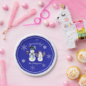 シーズンズグリーティングホリデーパーティー雪だるまスノーフレーク ペーパープレート (パーティー)