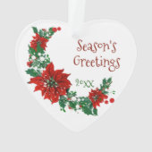 シーズンズグリーティングポイントセティアデイトホリデー オーナメント (裏面)