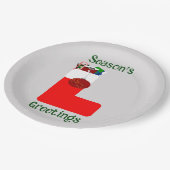 シーズンズグリーティングラウンド9"紙プレート ペーパープレート (アングル)