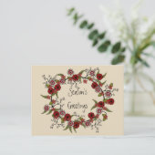 シーズンズグリーティングリースはがき ポストカード (スタンド正面)