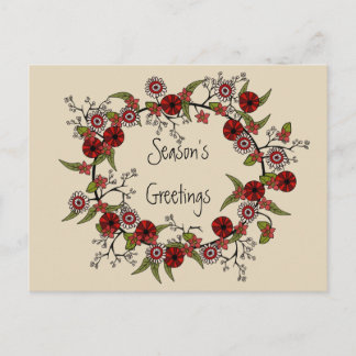 シーズンズグリーティングリースはがき ポストカード