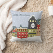 シーズンズグリーティングヴィンテージタウンスノーシーン クッション (ブランケット)