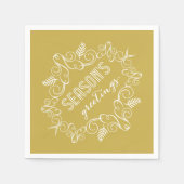 シーズンズグリーティングヴィンテージデコフォージホリデイ スタンダードカクテルナプキン (正面)