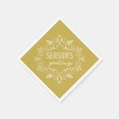 シーズンズグリーティングヴィンテージデコフォージホリデイ スタンダードカクテルナプキン (角)