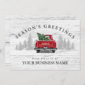 シーズンズグリーティングヴィンテージレッドトラックビジネス シーズンカード (正面/裏面)