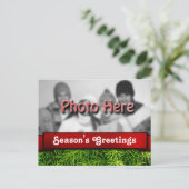シーズンズグリーティング写真テンプレートクリスマス シーズンポストカード (スタンド正面)