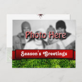 シーズンズグリーティング写真テンプレートクリスマス シーズンポストカード (正面/裏面)