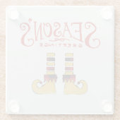 シーズンズグリーティング小妖精や小人シューズ ガラスコースター (裏面)