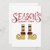 シーズンズグリーティング小妖精や小人シューズ シーズンカード (正面/裏面)