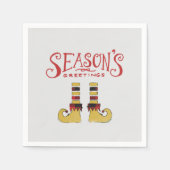 シーズンズグリーティング小妖精や小人シューズ スタンダードカクテルナプキン (正面)
