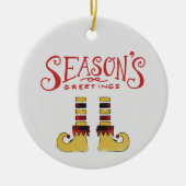 シーズンズグリーティング小妖精や小人シューズ セラミックオーナメント (正面)