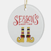 シーズンズグリーティング小妖精や小人シューズ セラミックオーナメント (左)