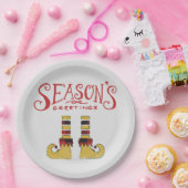 シーズンズグリーティング小妖精や小人シューズ ペーパープレート (パーティー)