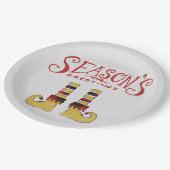 シーズンズグリーティング小妖精や小人シューズ ペーパープレート (アングル)