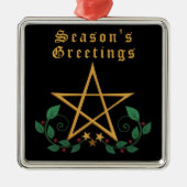 シーズンズグリーティング星形五角形 メタルオーナメント (正面)