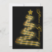 シーズンズグリーティング金ゴールドツリースターズ抽象芸術 シーズンカード (正面)