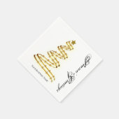 シーズンズグリーティング金ゴールドツリースターズ抽象芸術 スタンダードカクテルナプキン (角)