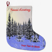 シーズンズグリーティング – 冬の至 ラージクリスマスストッキング (正面)