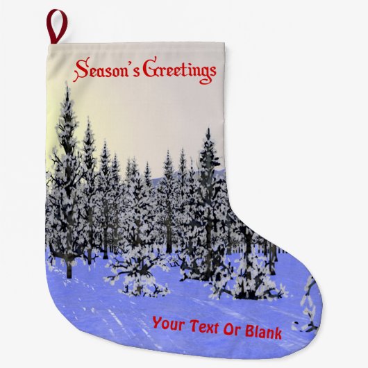 シーズンズグリーティング – 冬の至 ラージクリスマスストッキング (正面)
