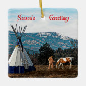 シーズンズグリーティング – Winter Camp セラミックオーナメント (正面)