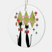 シーズンズグリーティングMCMレトロクールキャット セラミックオーナメント (左)