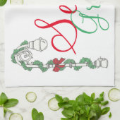 シーズンズグリーティングNYCランポストクリスマスホリデー キッチンタオル (折り畳み)