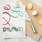 シーズンズグリーティングNYCランポストクリスマスホリデー キッチンタオル (四つ折り)