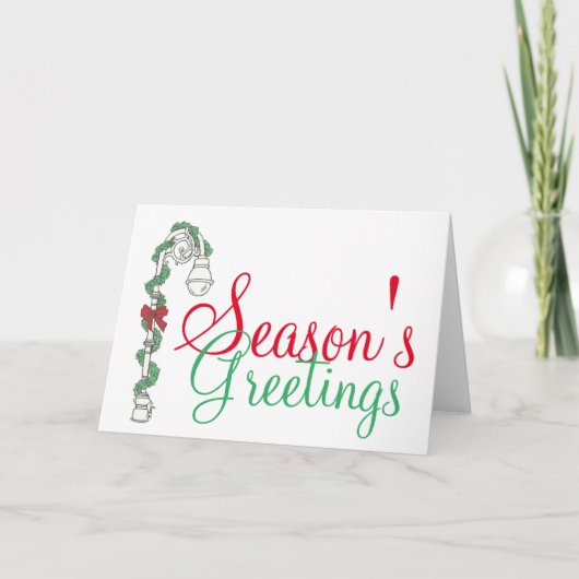シーズンズグリーティングNYCランポストクリスマスホリデー シーズンカード (正面)