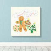 シーズンズスウェート |ジンジャーブレッドCookie キャンバスプリント (インサイチュ (ウッドフロア))