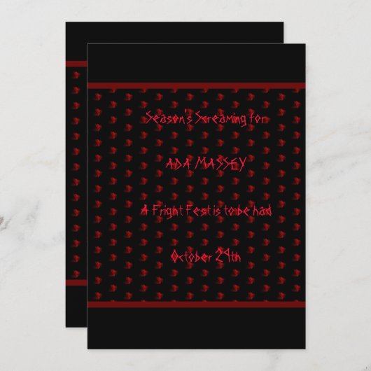 シーズンズスクリーニングハロウィーン誕生日招待状 招待状 (正面/裏面)