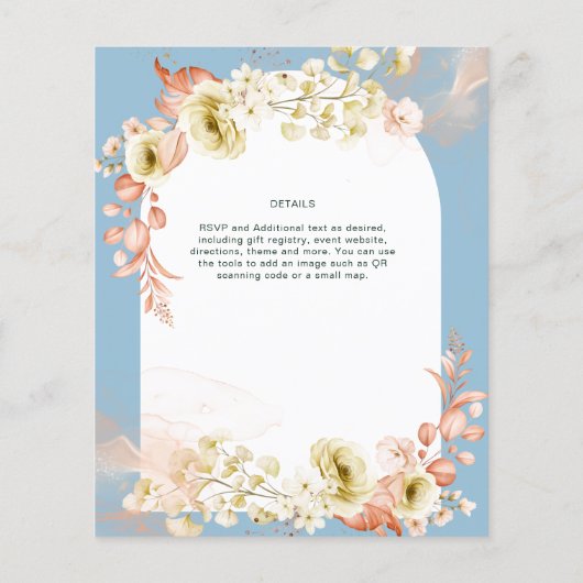 シーズンズダスティブルーコーラルフローラミックス結婚ズ (裏面)