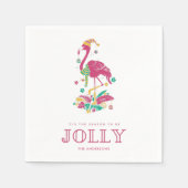 シーズンズフラミンゴビーチクリスマス スタンダードカクテルナプキン (正面)