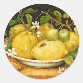 シーズンズフルーツのレモンと白い花 ラウンドシール